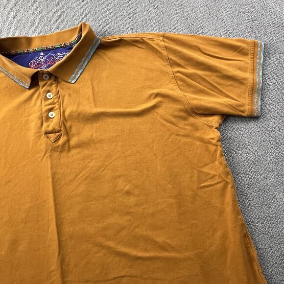 Robert Graham Polo Shirt Adult Extra Large Orange Short Sleeve Casual Men's - Picture 4 of 14